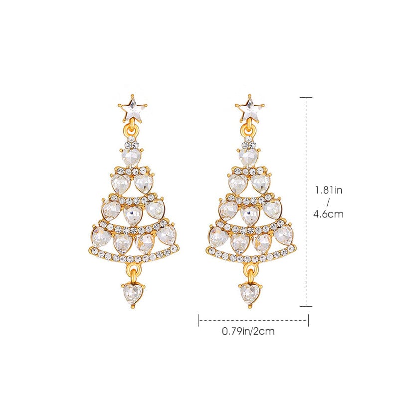 Boucles d'oreilles sapin de Noël scintillantes