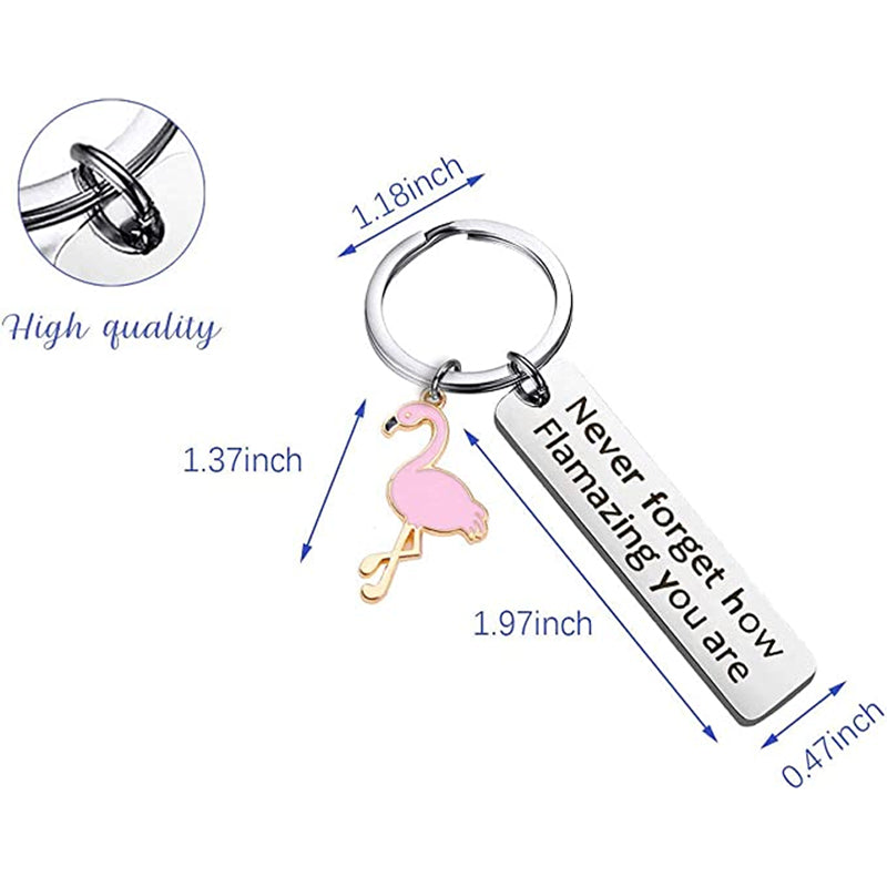 Porte-clés Flamant Rose Motivant