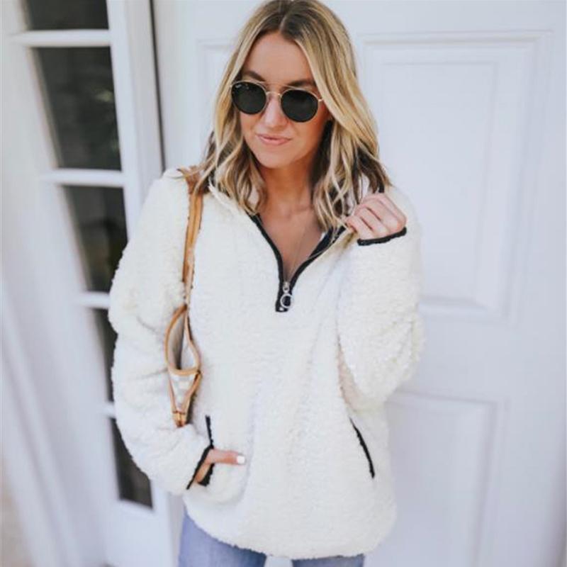 Manteau Zippé À Manches Longues