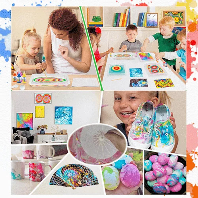 Kit d'Art de Peinture Marbrée à L'eau