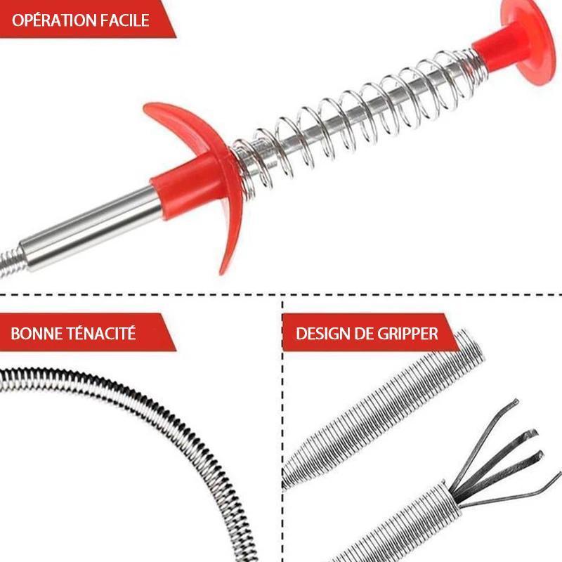 ✨Outil de Ramassage Flexible à Griffe Préhensile Crochet de Nettoyage pour Égout