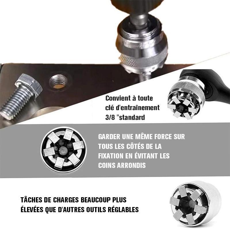 Clé à Douille à Écrou Universelle Ajustable Magique