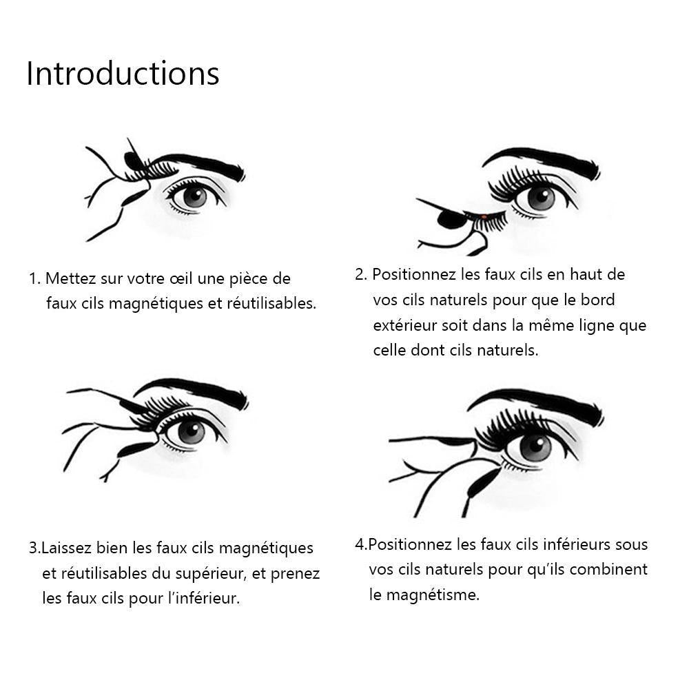 Faux Cils Magnétiques et Réutilisables (8 Pcs)