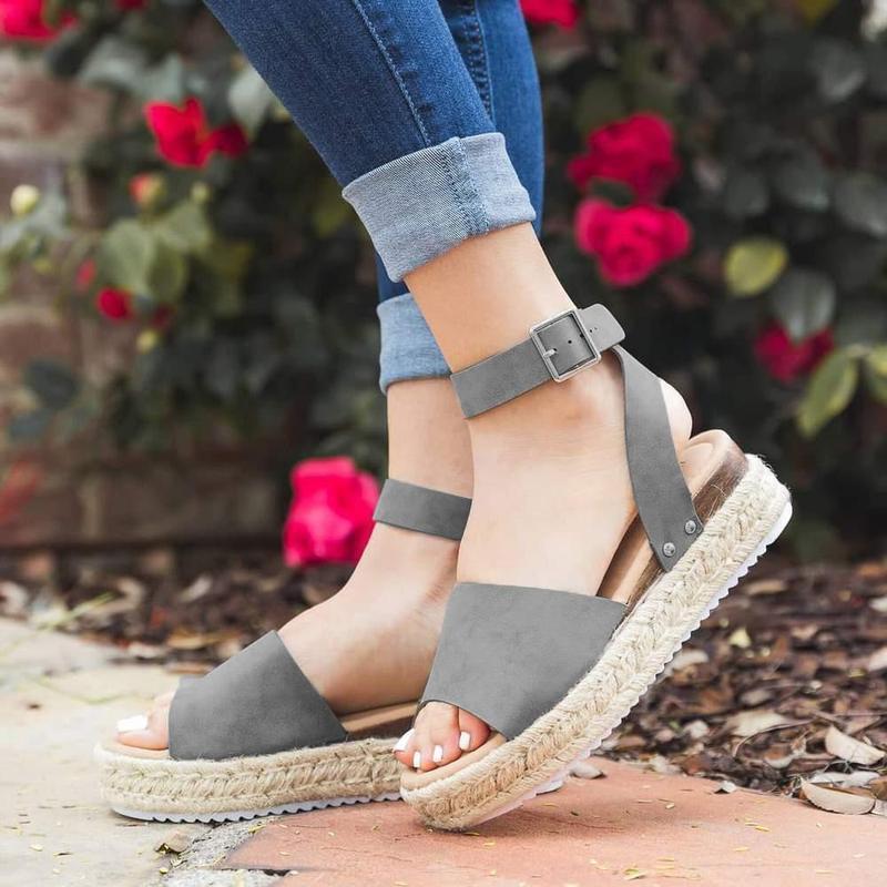Peep Toe Sandales Compensées