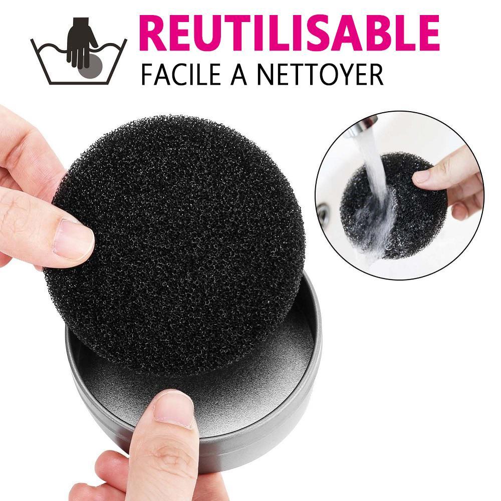 Éponge Efficace et Réutilisable pour Nettoyer Votre Brosse de Maquillage