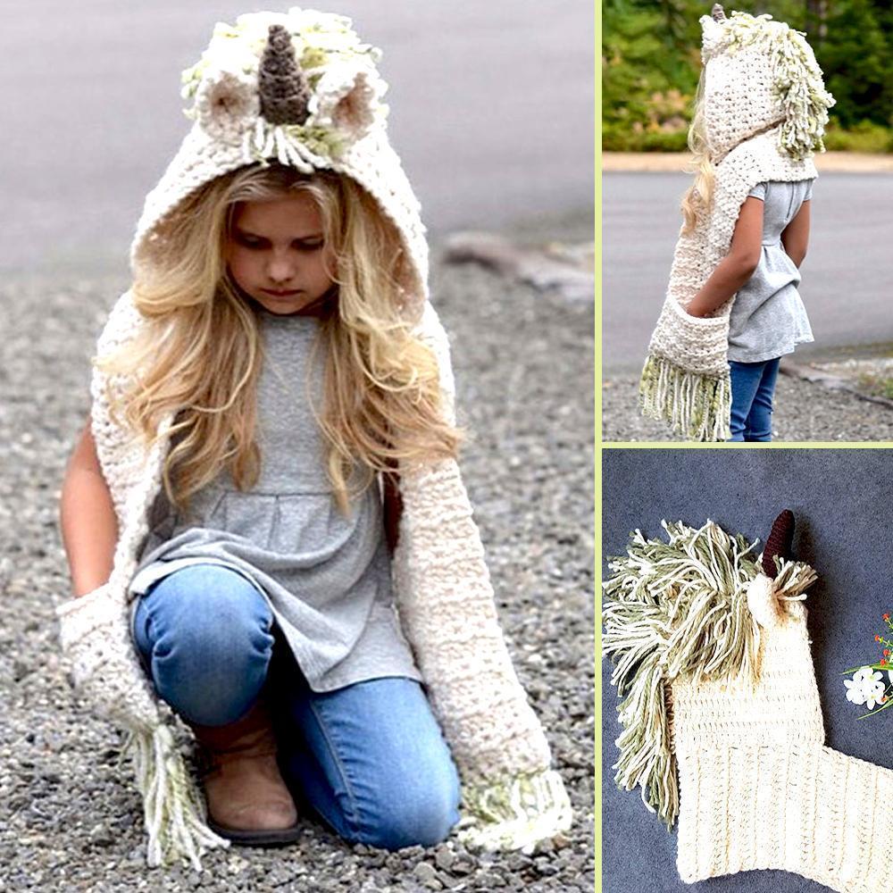Bonnet Ăcharpe Licorne en Tricot