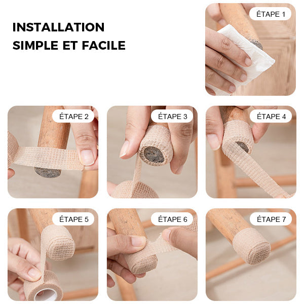 Pieds de table antidérapants silencieux