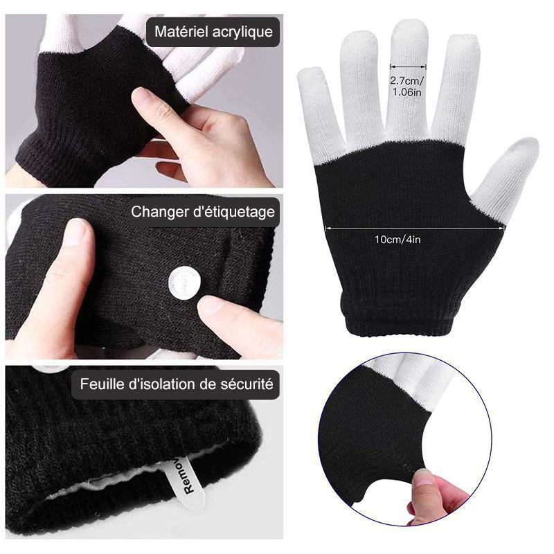 Gants LED Finger Lights 3 Couleurs 6 Modes