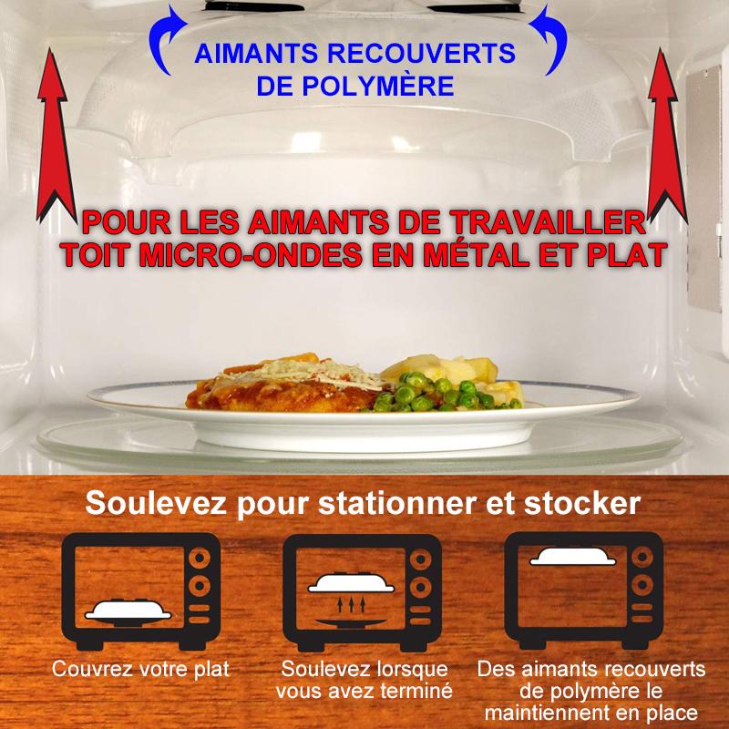 Couvercle magnétique anti-éclaboussures pour micro-ondes