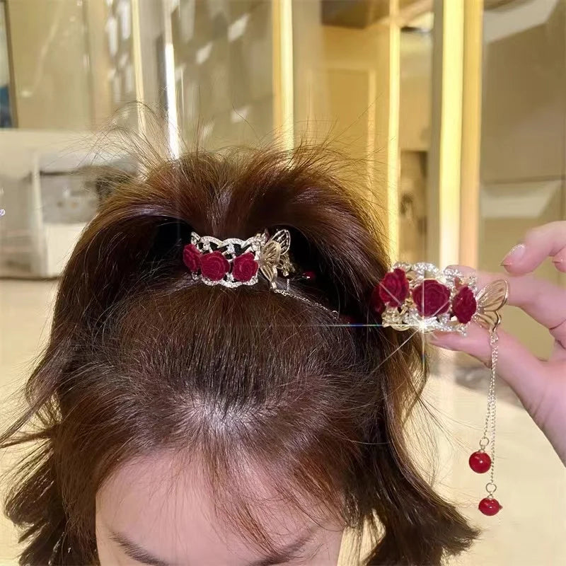 Épingles à cheveux roses vintage