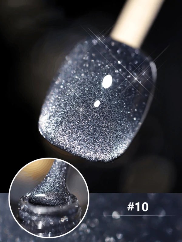 🎉Vernis à Ongles œil de Chat Laser Diamanté