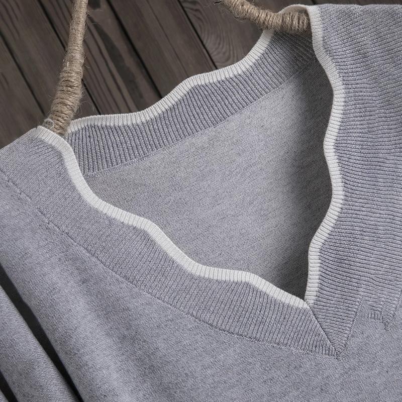 Pull Décontracté en Col de V