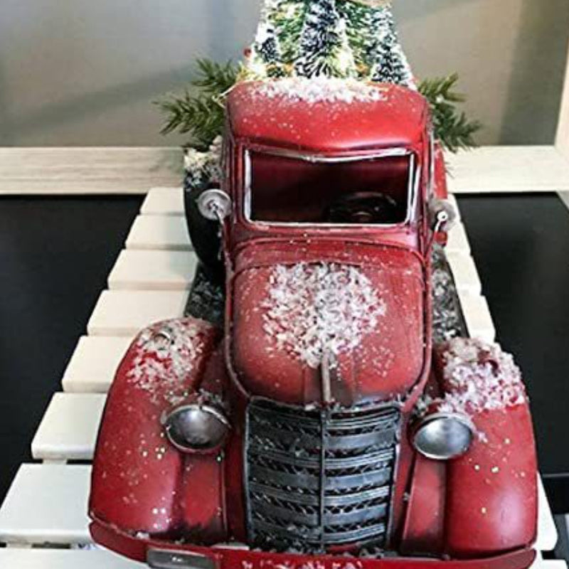 🎄Vente de Noël🔥Pièce maîtresse de Noël de camion de ferme rouge