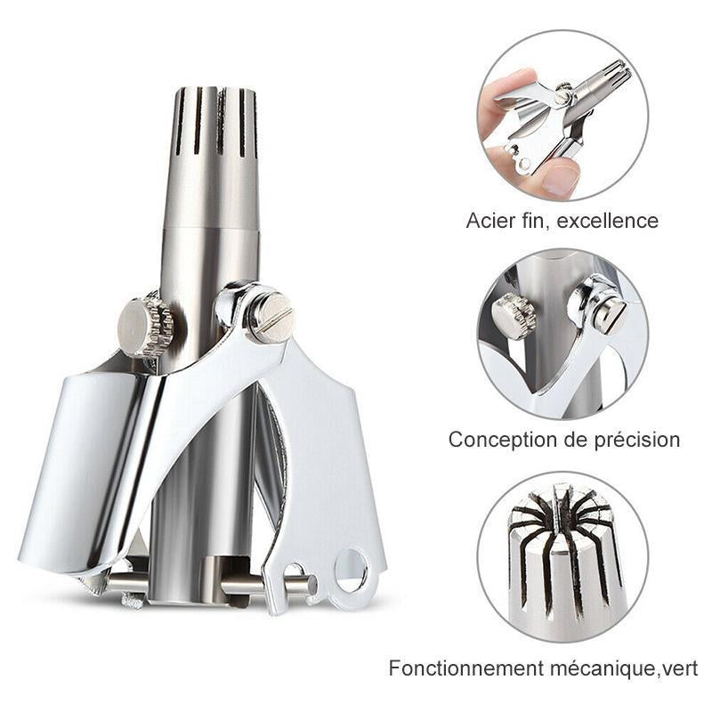 Tondeuse Ă Poils De Nez Manuel en Acier Inoxydable