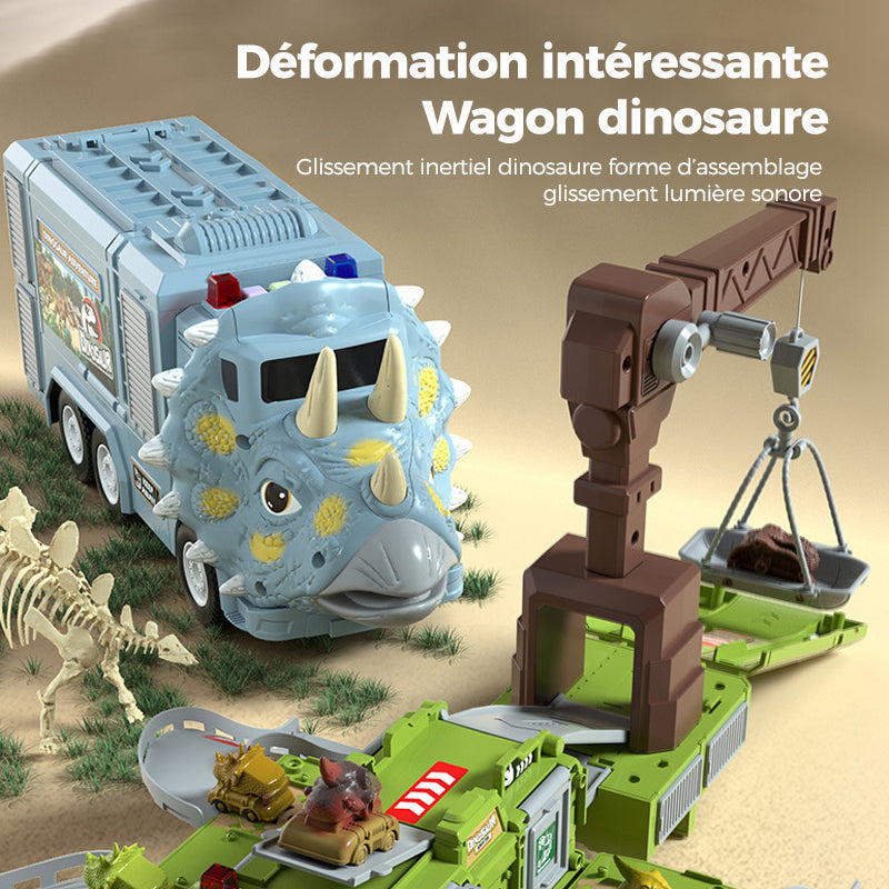 đŠNouvel Ensemble de Jouets de Piste de Camion dâIngĂ©nierie Transformant les Dinosaures