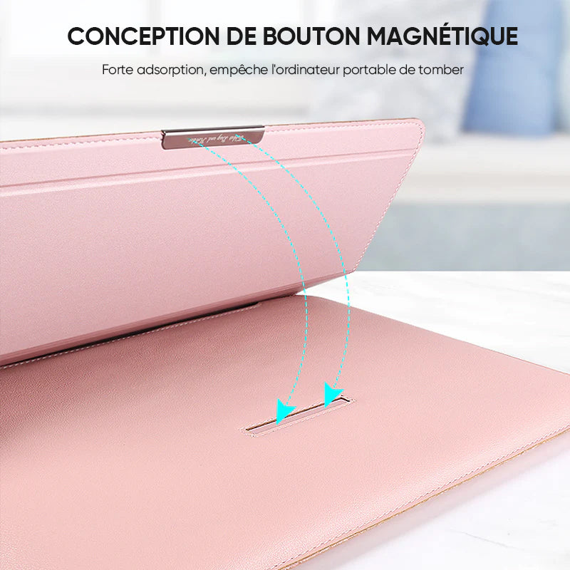 Housse pour ordinateur portable Housse en cuir avec support réglable