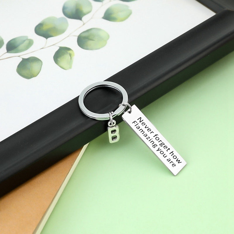Porte-clés inspirant en acier inoxydable