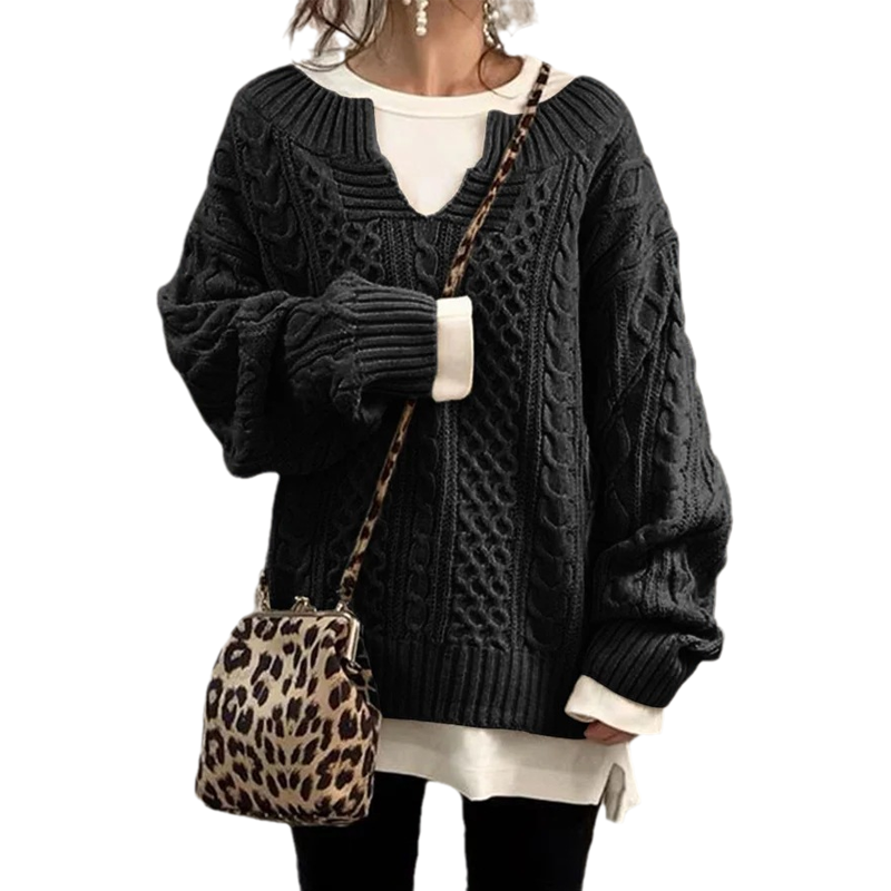 Pull ample en tricot torsadé