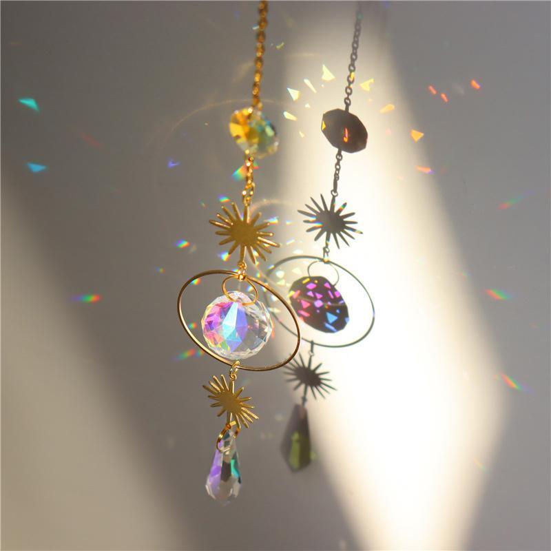 Prisme de Boule de Cristal Multicolore Capteur de Soleil