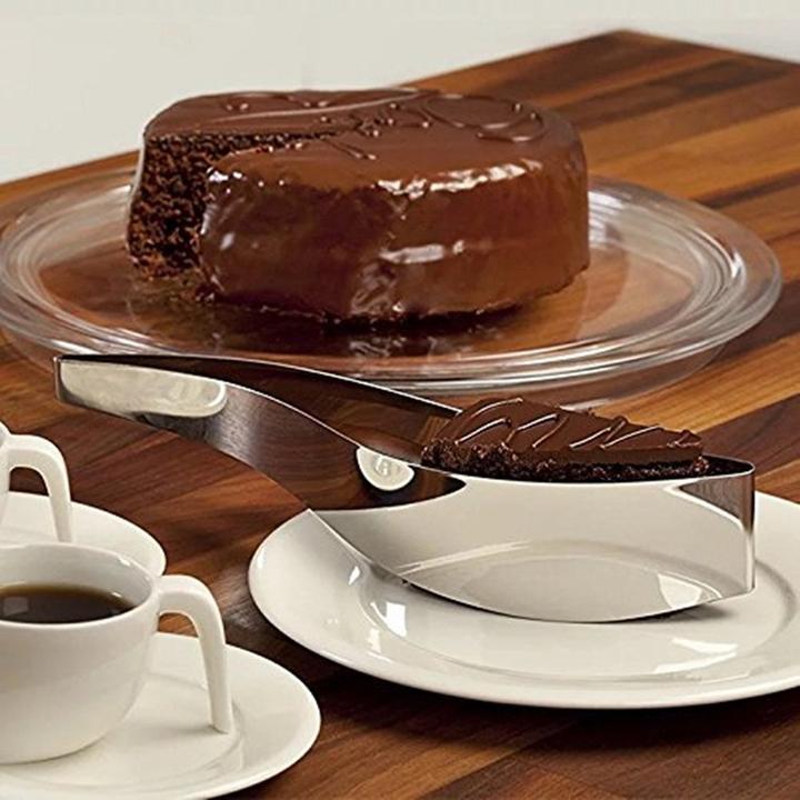 2 en 1 Coupe-gâteau en Acier Inoxydable Serveur à Gâteau