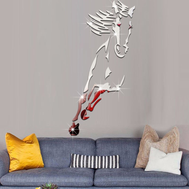 Sticker Mural Cheval Miroir Moderne Acrylique 3D