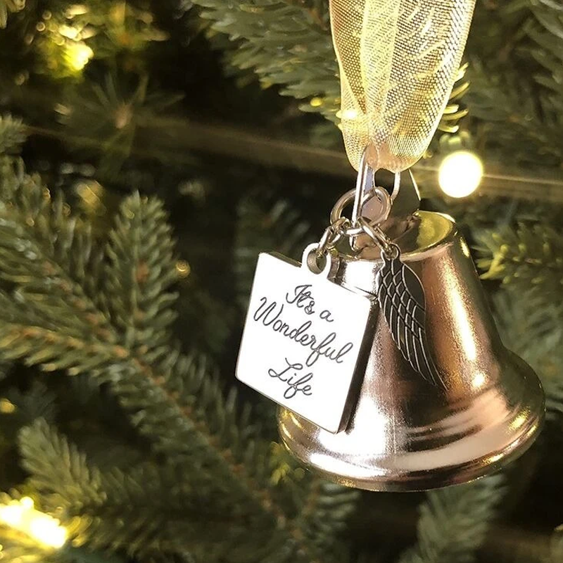 🎄Ornements de Noël Ailes D'ange Cloche-cadeau De Noël Commémoratif🎅