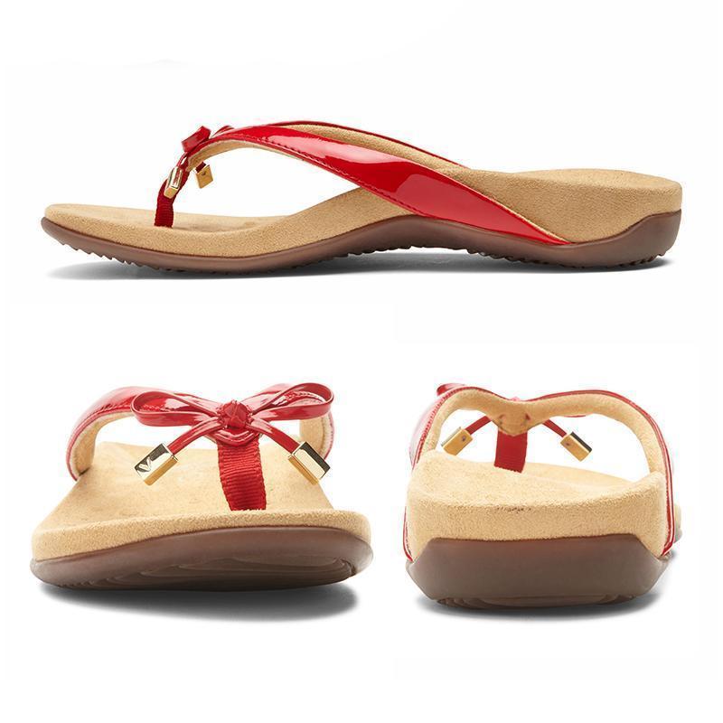 Sandales En Forme De V Avec Bowknot
