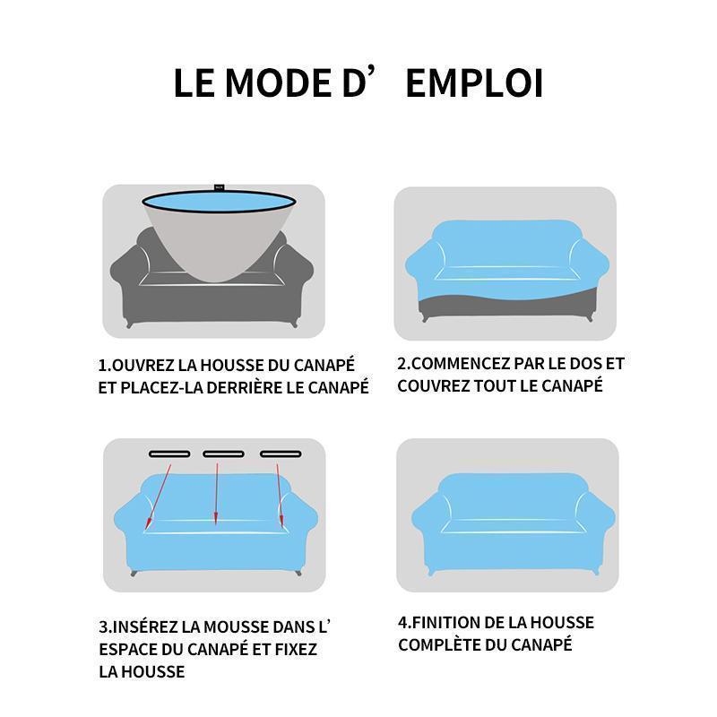 Housse de Canapé Élastique Universelle Imperméable 8 couleurs