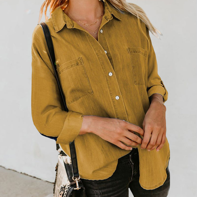 Chemise en jean à manches longues