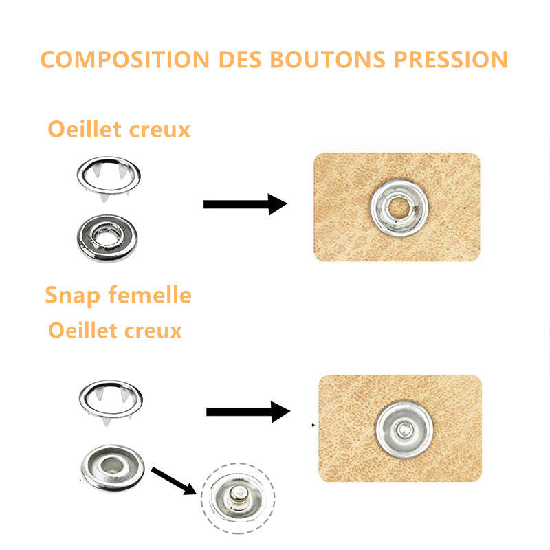 đ§”Kit de boutons-pression en mĂ©tal