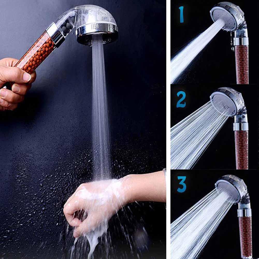 Pomme de Douche A Main 3 Voies Avec Billes Minerales