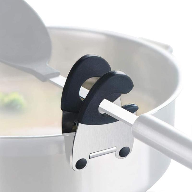 Clip à Spatule Côté Pot en Acier Inoxydable, 2 pièces