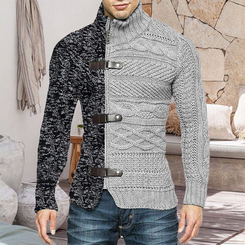 Cardigan en Tricot à Boutons En Cuir