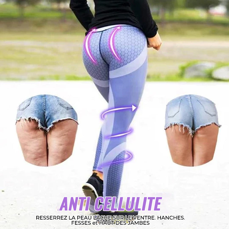 Pantalon de yoga imprimé géométrique taille haute
