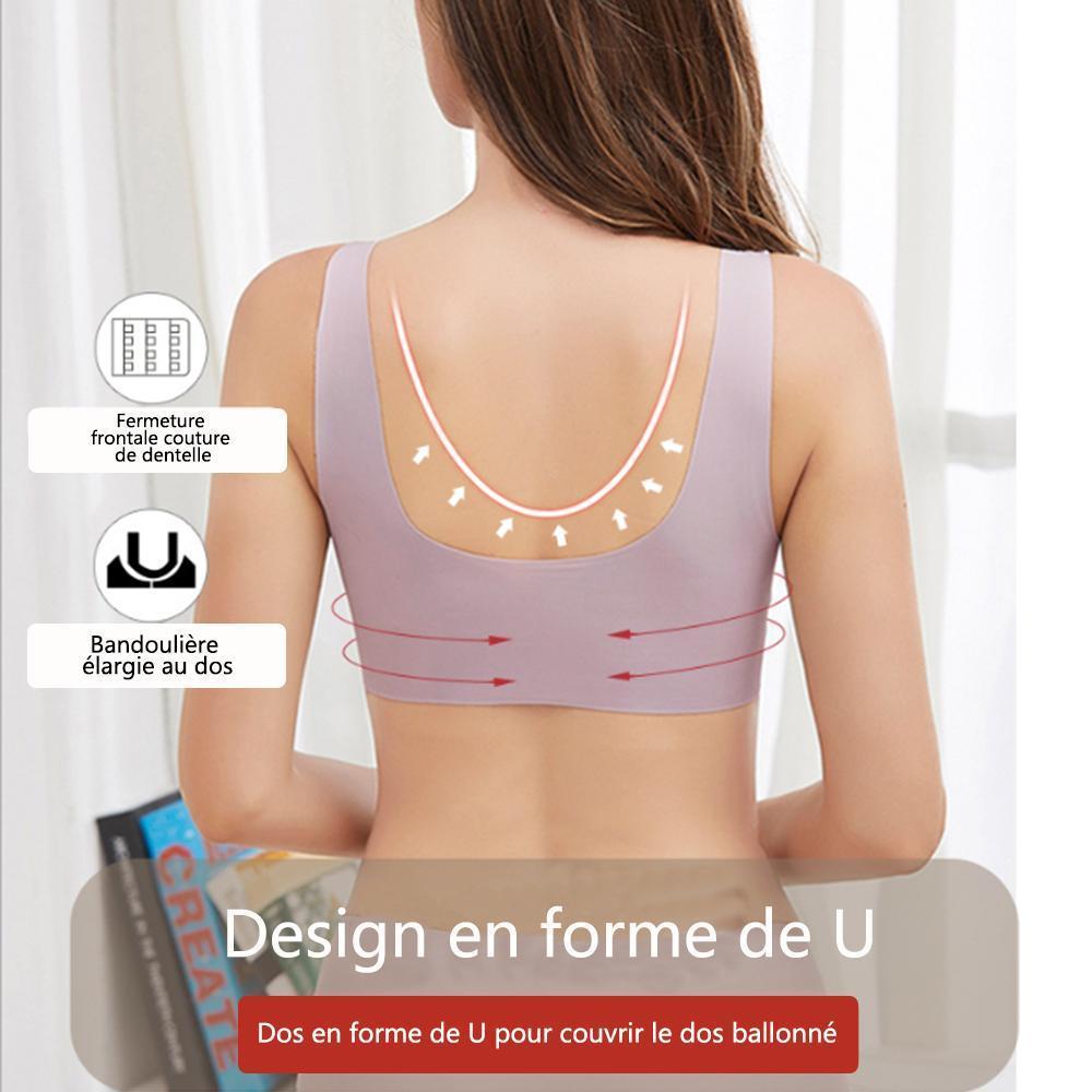 Soutien-Gorge Respirant Extra-Élastique Fermeture Frontale Sans Anneau en Acier