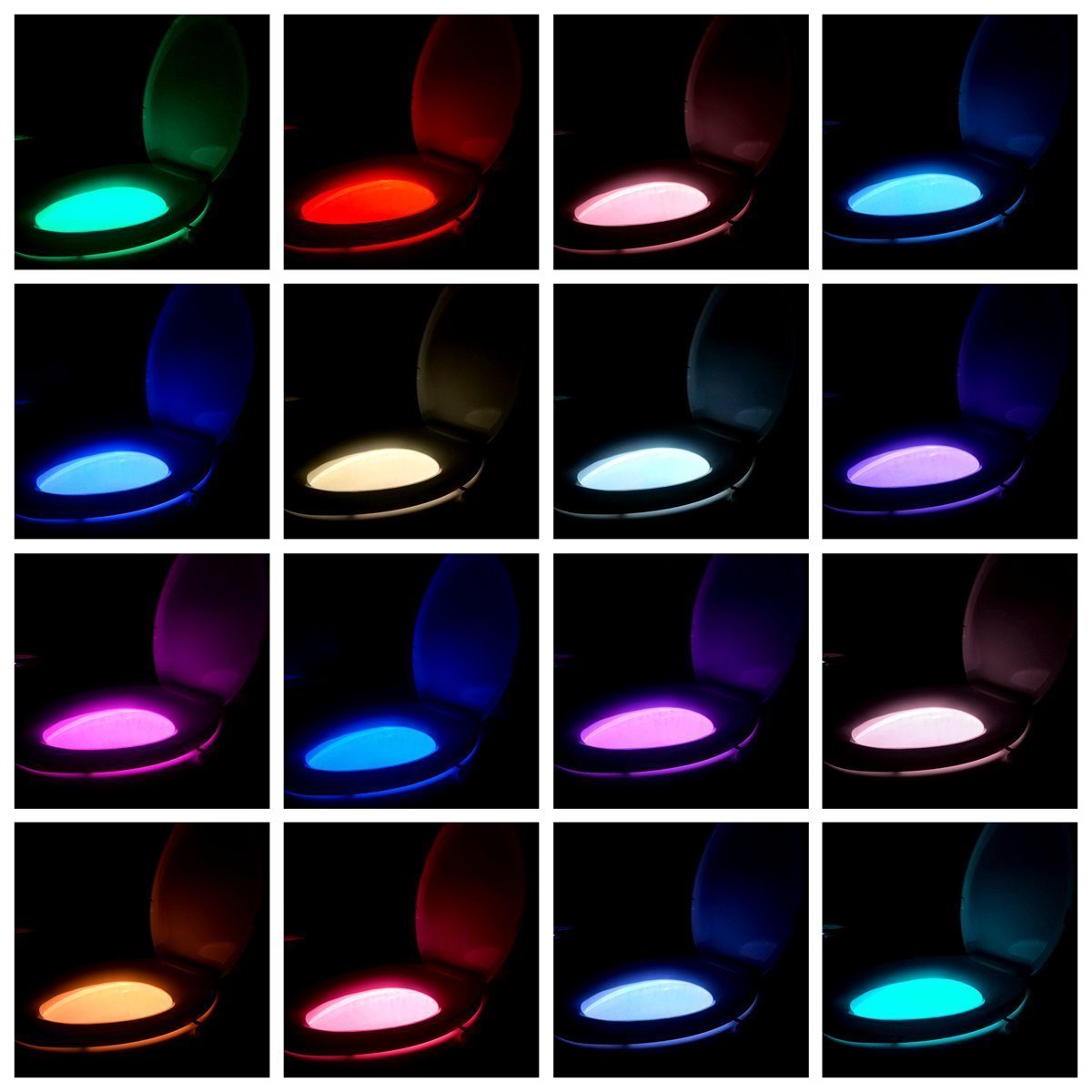 Lampe Toilette Veilleuse LED Éclairage pour WC 16 Couleurs