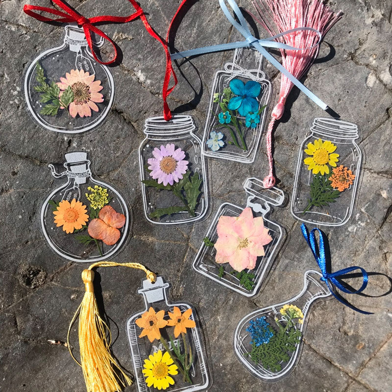 🌸Signets de Fleurs Séchées Transparentes(avec ruban de 10 m gratuit)🦋