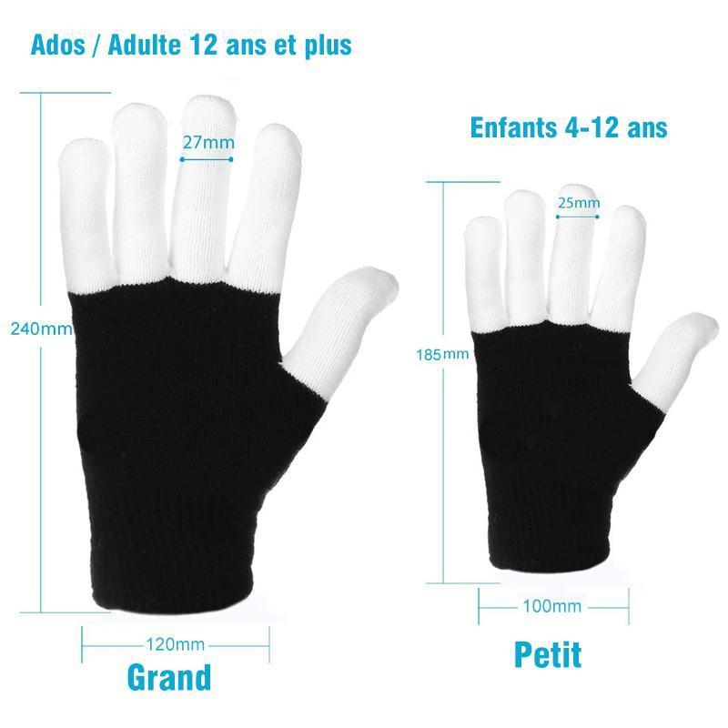 Gants LED Finger Lights 3 Couleurs 6 Modes