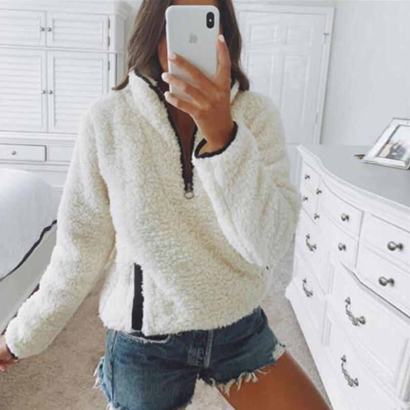 Manteau Zippé À Manches Longues