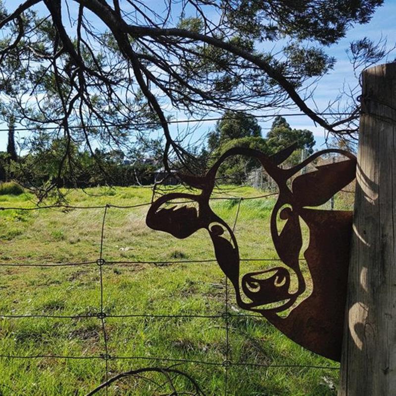 Décoration en Métal de Chèvre / Vache Voyante