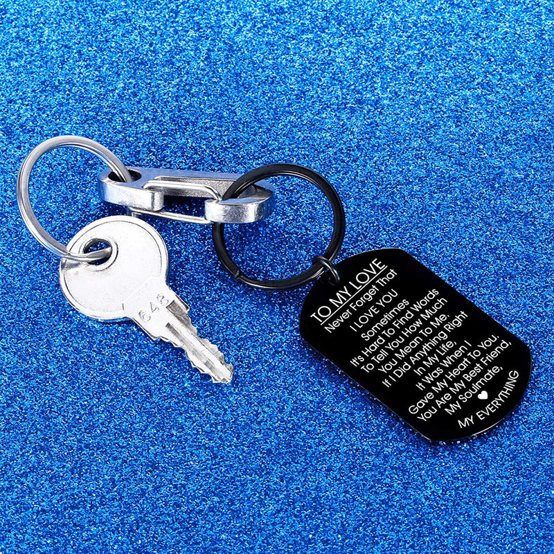 TO MY LOVE - Porte-clés motivant en acier inoxydable