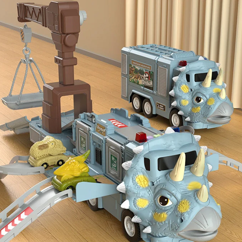 đŠNouvel Ensemble de Jouets de Piste de Camion dâIngĂ©nierie Transformant les Dinosaures