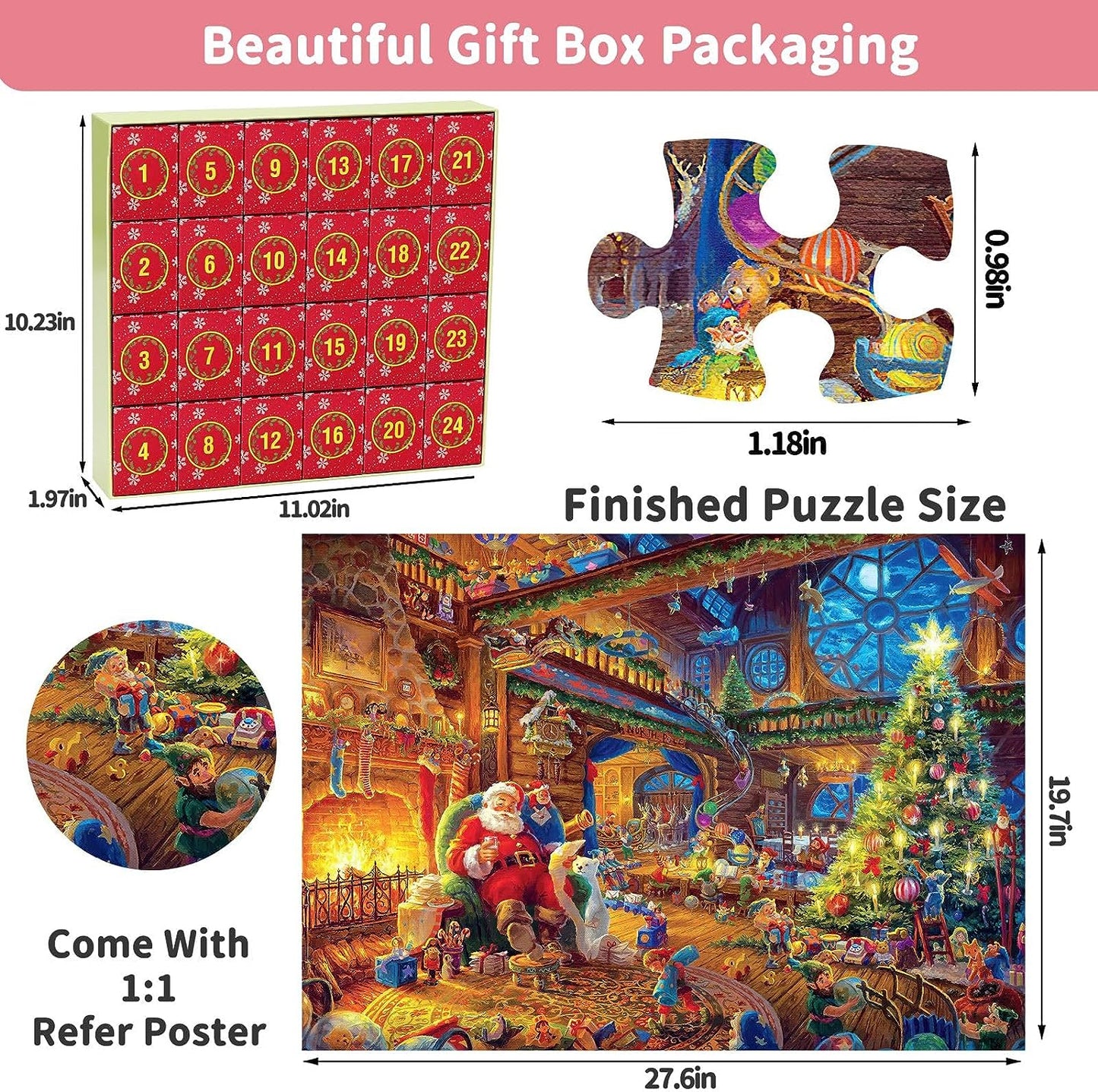 Calendrier de l'Avent 2023 Puzzles de Noël