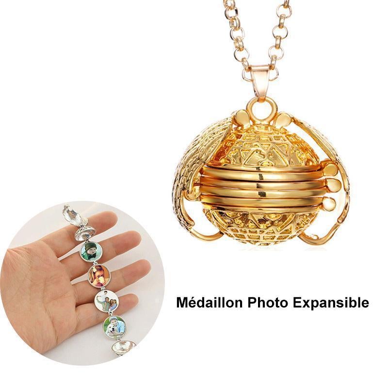 🎉Médaillon Collier Extensible pour Photo - 2 Pièces