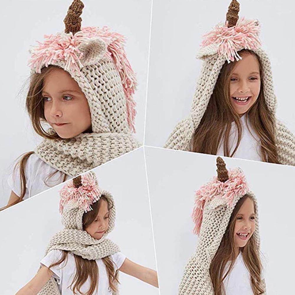 Bonnet Ăcharpe Licorne en Tricot
