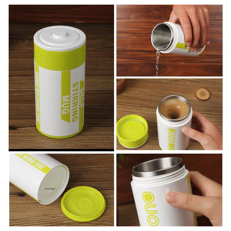 Tasse à Mélanger Automatique en Acier Inoxydable