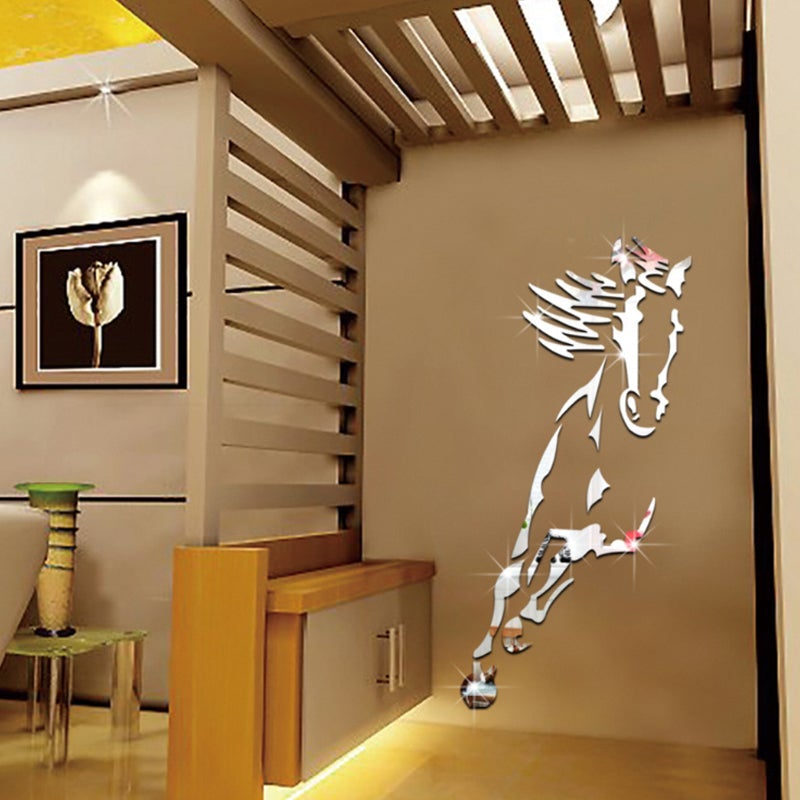 Sticker Mural Cheval Miroir Moderne Acrylique 3D