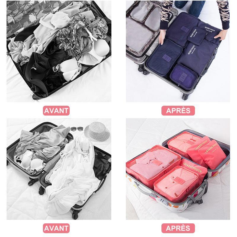 6 PCS Sacs DâEmballage De Bagages En Cube Rangement Voyage