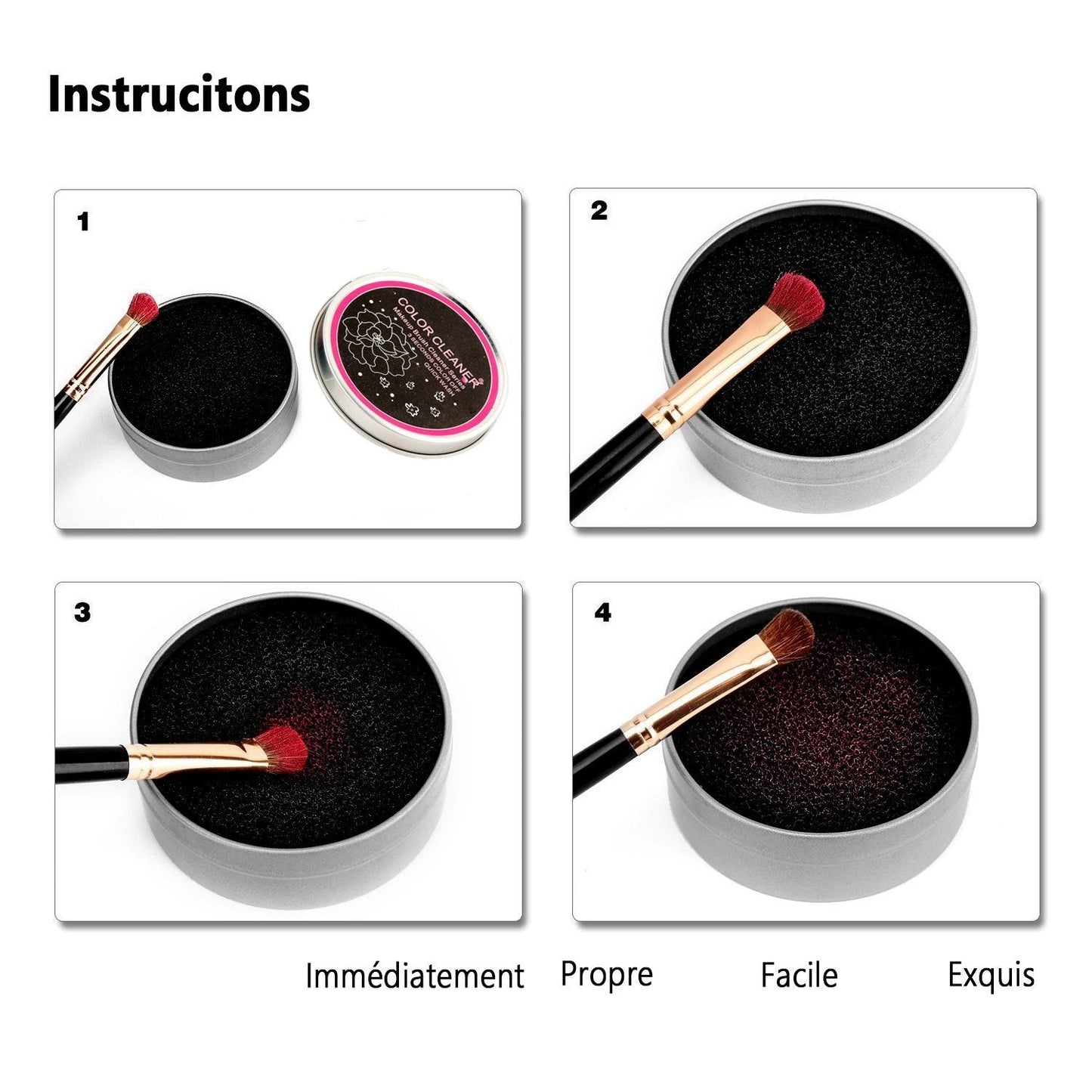 Éponge Efficace et Réutilisable pour Nettoyer Votre Brosse de Maquillage
