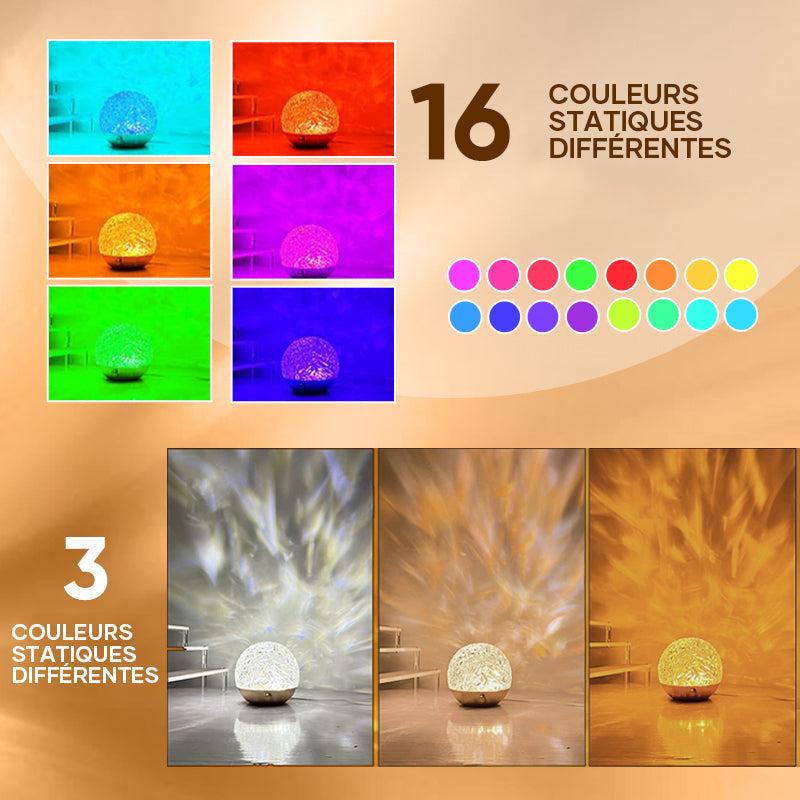 Lampe d'ambiance Ă projection dynamique de vagues d'eau
